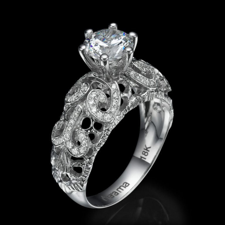 18K diamond engagement ring